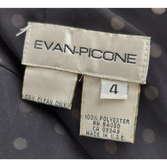 Evan Picón Women's Size 4 Ruffle Knee Length Pencil Skirt Black White Polka Dots - Picture 4 of 10